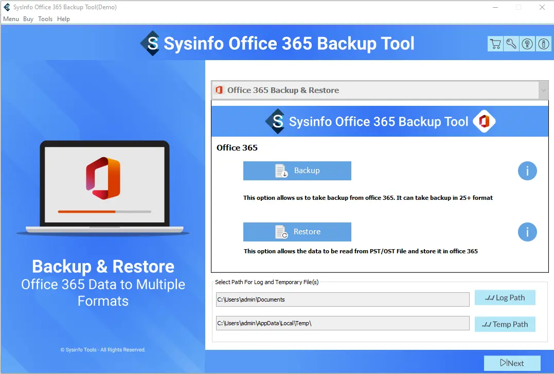 Office 365 Backup Tool to Backup & Restore Office 365 Mailbox to PST
